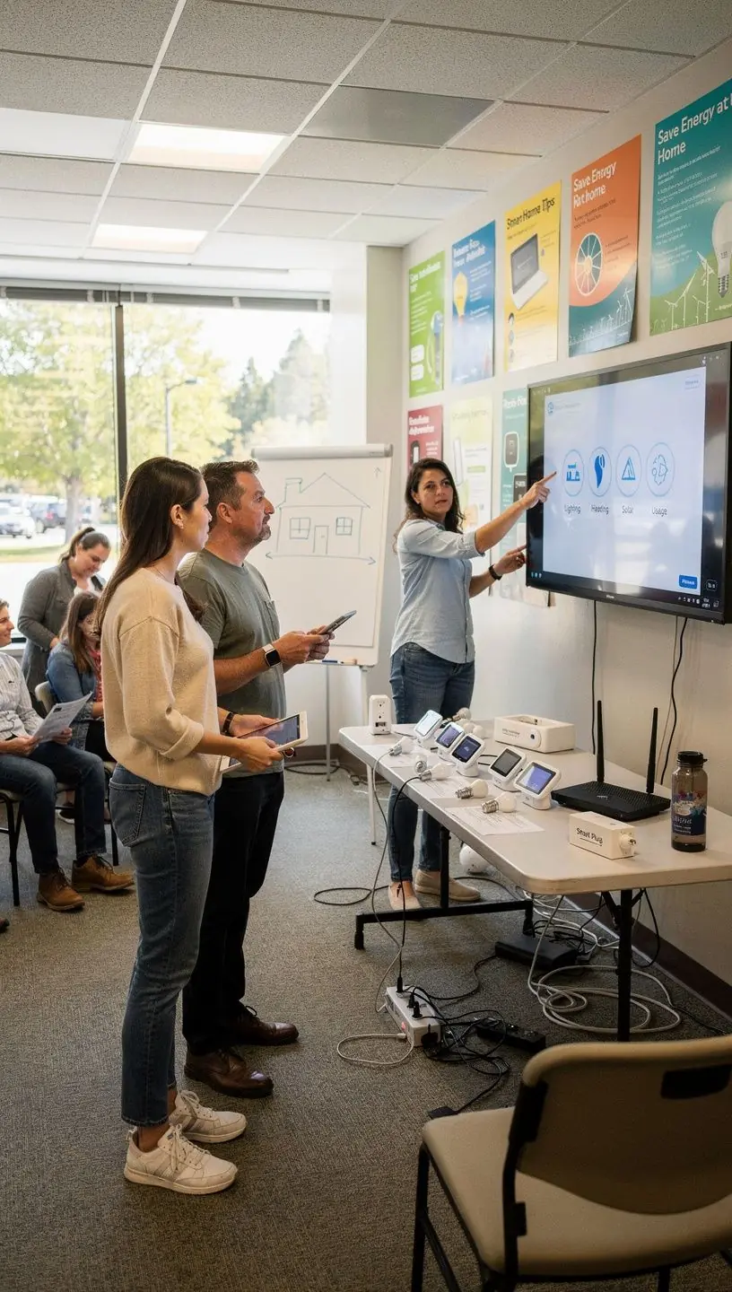 Community members engaging with digital public services tools.